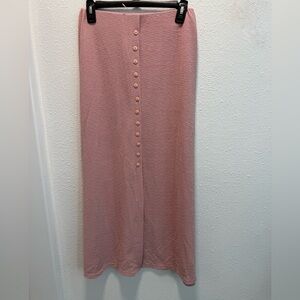 A.C.W Design Pink Maxi Button Down Skirt Sz (M)